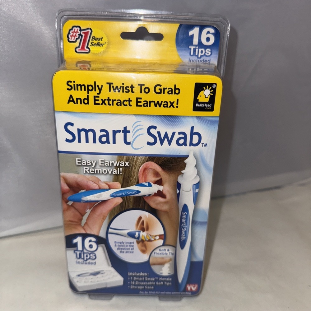 Smart Swab The Original Spiral Ear Wax Remover Kit‎ with 16 Replaceable Tips